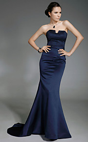 Trumpet/ Mermaid Strapless Sweep/ Brush Train Satin Evening Dress inspired by Lisa Rinna at Oscar