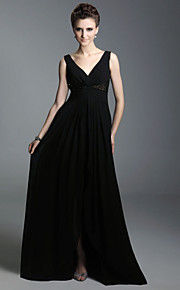 Chiffon A-line V-neck Floor-length Evening Dress inspired by Sex and the City