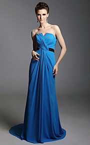 Sheath/ Column Strapless Sweep/ Brush Train Chiffon Evening Dress inspired by Julia Louis-Dreyfus at Emmy Award