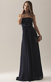 2011 Style Empire Strapless Floor-length Chiffon Over Satin Bridesmaid Dress