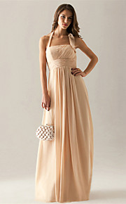 2011 Style Empire Halter Floor-length Chiffon Bridesmaid Dress