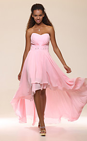 A-line Sweetheart Asymmetrical Chiffon Evening Dress