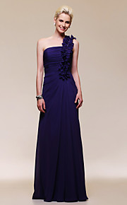 Chiffon Matte Satin Sheath/ Column One Shoulder Floor-length Evening Dress inspired by Kathryn Le at Grammy Award