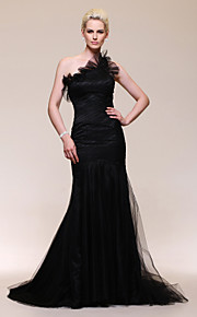 Taffeta Tulle Trumpet/ Mermaid One Shoulder Sweep Train Evening Dress inspired by Julia Stiles  at Golden Globe Award