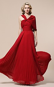 Sheath/ Column V-neck Floor-length Chiffon Evening Dress