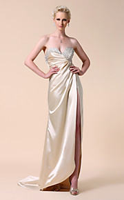 Elastic Woven Satin Sheath/ Column Sweetheart Sweep/ Brush Train Evening Dress inspried by Kate Hudson