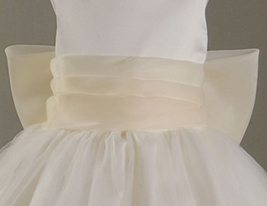 Ball Gown Scoop Satin Tulle Flower Girl Dress
