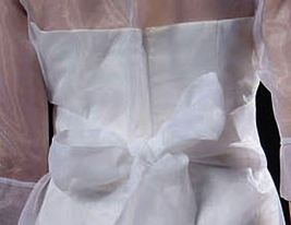A-line 3/4-length Sleeve Knee-length Satin organza Wedding Dress