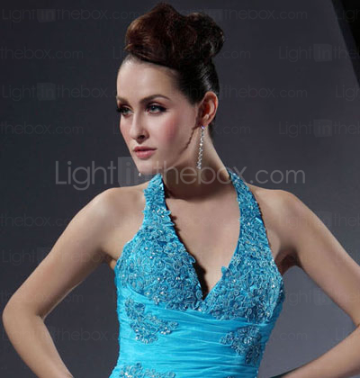 FUSCIENNE - Vestido de Fiesta de Organza y Satén