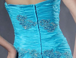 FUSCIENNE - Vestido de Fiesta de Organza y Satén