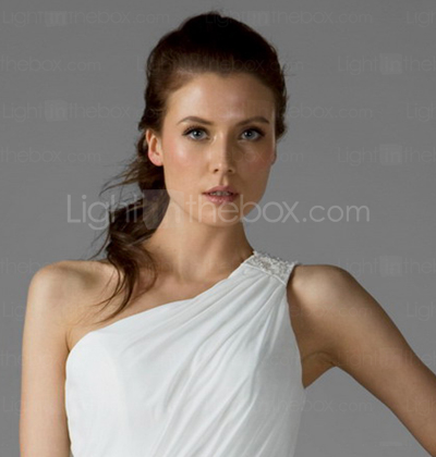 Sheath/Column One Shoulder Knee-length Chiffon Over Mading Bridesmaid/Wedding Party Dress Sheath/Column One Shoulder Knee-length Chiffon Over Mading Bridesmaid/Wedding Party Dress