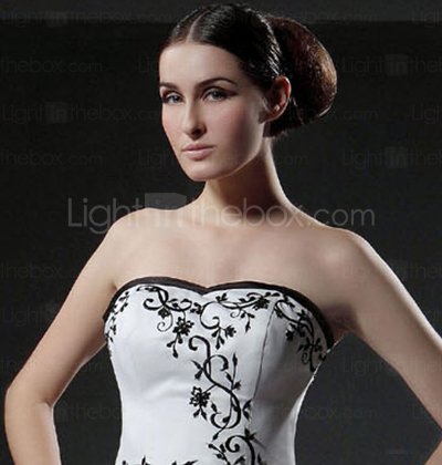 wedding dresses with color trim. Trim Color: Black