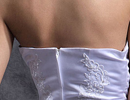 A-line Strapless Floor-length Satin Wedding Dress