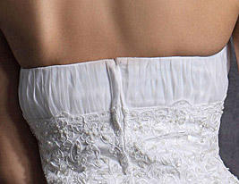 A-line Strapless Tea-length Organza Wedding Dress