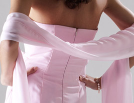 YONCA - Vestido de Fiesta de boda o de Dama de honor de Gasa