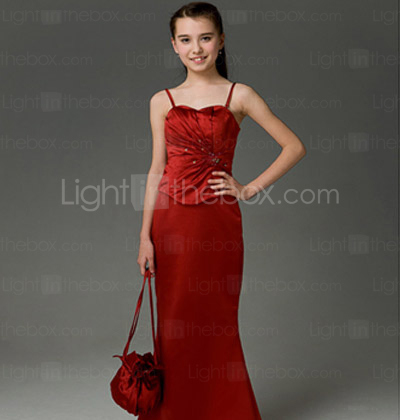 Trumpet/Mermaid Sweetheart Floor-length Satin Junior Bridesmaid Dress Trumpet/Mermaid Sweetheart Floor-length Satin Junior Bridesmaid Dress