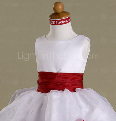 Ball Gown Scoop Floor-length Organza Over Satin Flower Girl Dress Ball Gown Scoop Floor-length Organza Over Satin Flower Girl Dress