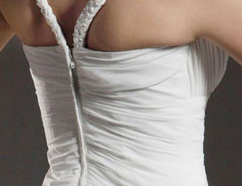 A-line V-neck Asymmetrical Knee-length Chiffon Wedding Dress (HXGD032) A-line V-neck Asymmetrical Knee-length Chiffon Wedding Dress (HXGD032)
