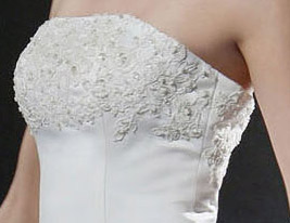 ELPHIA - Vestido de Novia de Organza y Satén