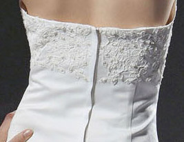 ELPHIA - Vestido de Novia de Organza y Satén
