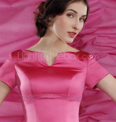 A-line Floor-length Satin Mother of the Bride Dress 