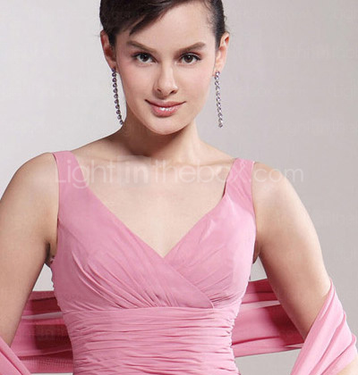 Trumpet/Mermaid V-neck Floor-length Chiffon Mother of the Bride Dress With A Wrap 