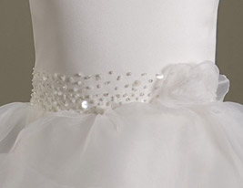 Ball Gown Square Tea-length Satin  Organza Flower Girl Dress