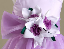 A-line Scoop Floor-length Satin Organza Flower Girl Dress 