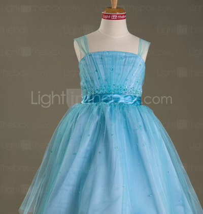 Ball Gown Bridesmaid Dresses on Ball Gown Straps Knee Length Satin Tulle Junior Bridesmaid Dress   Us