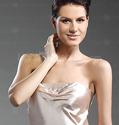Satin Trumpet/ Mermaid Strapless Court Train Wedding Dress inspired by Wilhelmina Slater in Ugly Betty (WSM0375)