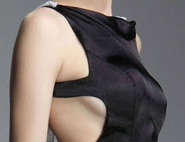 Stretch Satin A-line Bateau Sweep Train Evening Dress inspired by Simona Ventura at Venice Film Festival 