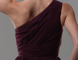 Sheath/ Column One Shoulder Knee-length Chiffon Over Elastic Satin Bridesmaid Dress