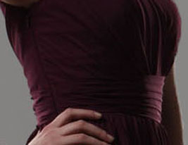 Sheath/ Column One Shoulder Knee-length Chiffon Over Elastic Satin Bridesmaid Dress