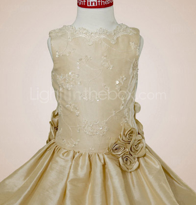 A-line Scoop Floor-length Taffeta Satin Flower Girl Dress A-line Scoop Floor-length Taffeta Satin Flower Girl Dress