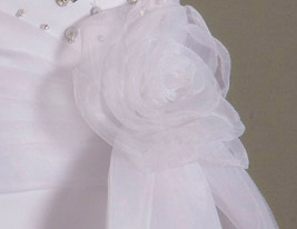 A-line Spaghetti Straps Floor-length Organza And Satin Flower Girl Dress With A Wrap