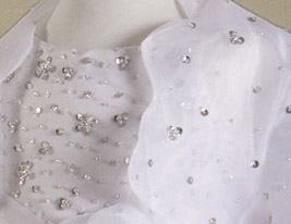A-line Spaghetti Straps Floor-length Organza And Satin Flower Girl Dress With A Wrap