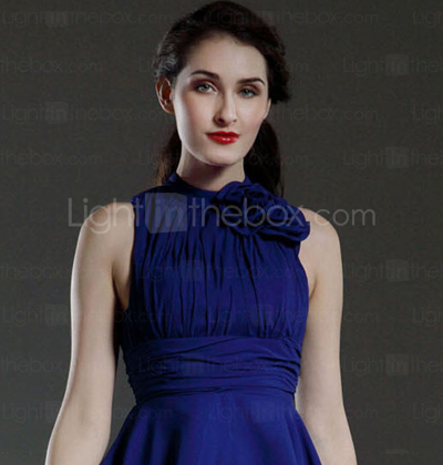 Clearance!A-line High Neck Knee-length Chiffon Bridesmaid/ Wedding Party Dress Clearance!A-line High Neck Knee-length Chiffon Bridesmaid/ Wedding Party Dress