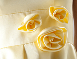 A-line Square Knee-length Satin Bridesmaid/ Wedding Party Dress