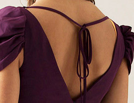 A-line V-neck Knee-length Chiffon Over Elastic Satin Bridesmaid/ Wedding Party Dress