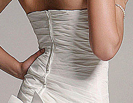 a-line senza spalline Corte dei treni Taffetà abito da sposa side-drappeggiato a-line senza spalline Corte dei treni Taffetà abito da sposa side-drappeggiato