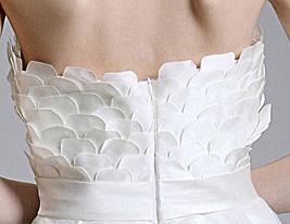 PERMINE - Vestido de Novia de Organza y Satén