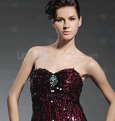 Trumpet/ Mermaid Sweetheart Floor-length Sequined Tulle Prom Dress