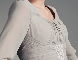 Sheath/ Column Scoop Floor-length Chiffon Satin Mother of the Bride Dress