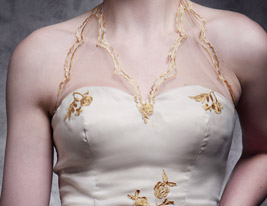 QUITERIE - Kleid für Abendveranstaltung und Festlichkeiten aus Organza und Satin