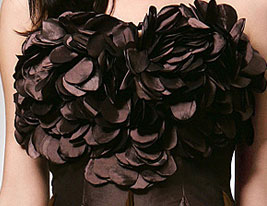 Chiffon Taffeta A-line Strapless Tea-length Evening Dress