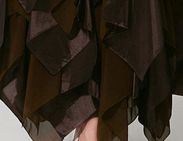 Chiffon Taffeta A-line Strapless Tea-length Evening Dress