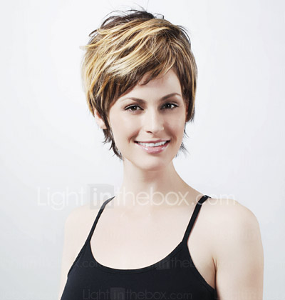 Capless Short High Quality Synthetic Natural Look Dark Coffee With Blonde Bob Hair Wig FD010C-0479-1112-3 Capless Short High Quality Synthetic Natural Look Dark Coffee With Blonde Bob Hair Wig FD010C-0479-1112-3