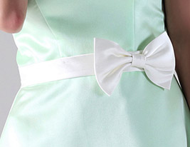 A-line Strapless Knee-length Satin Lace Bridesmaid/Homecoming Dress A-line Strapless Knee-length Satin Lace Bridesmaid/Homecoming Dress