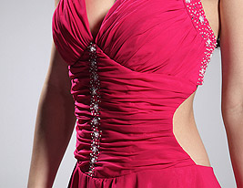 JURGITA - Robe de Cocktail Mousseline Satin