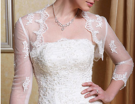A-line Scalloped-Edge Neckline Court Train Satin Wedding Dress With A Wrap